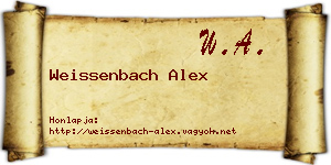 Weissenbach Alex névjegykártya